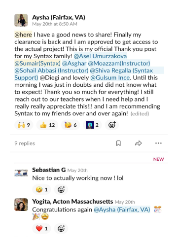 Aysha's success journey